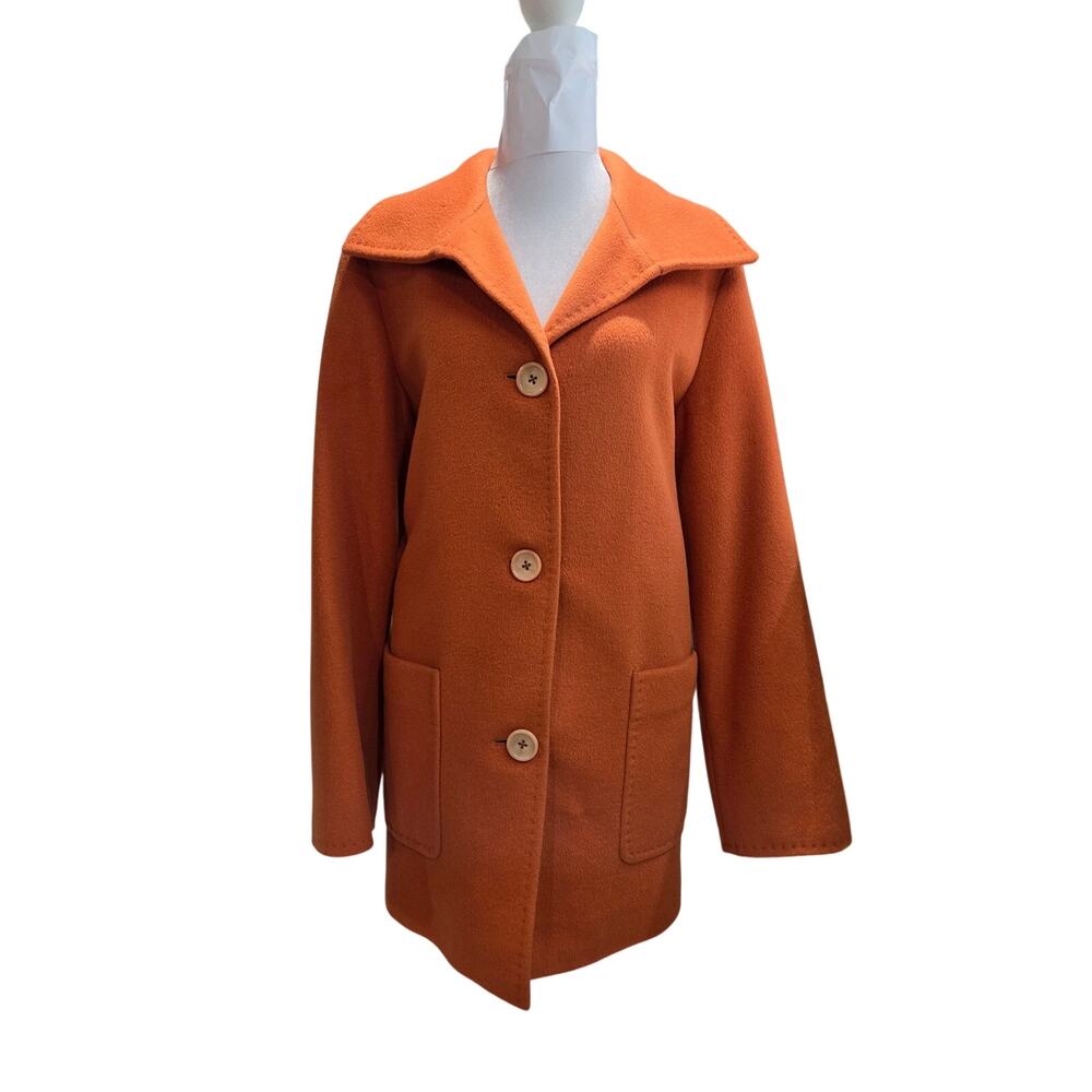 Cinzia Rocca Angora Wool Orange Coat Italy Size 6